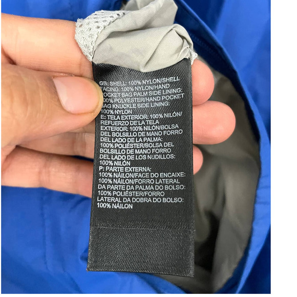 The North Face Blue Windbreaker Jacket MEDIUM Full Zip Softshell Hooded Light - Picture 11 of 13